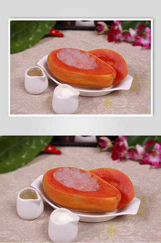 木瓜炖燕窝美食食品图片