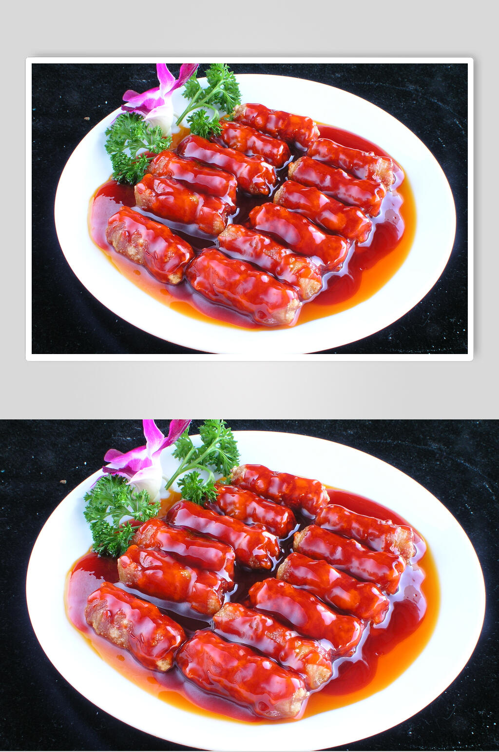 浇汁西式肉食品图片素材