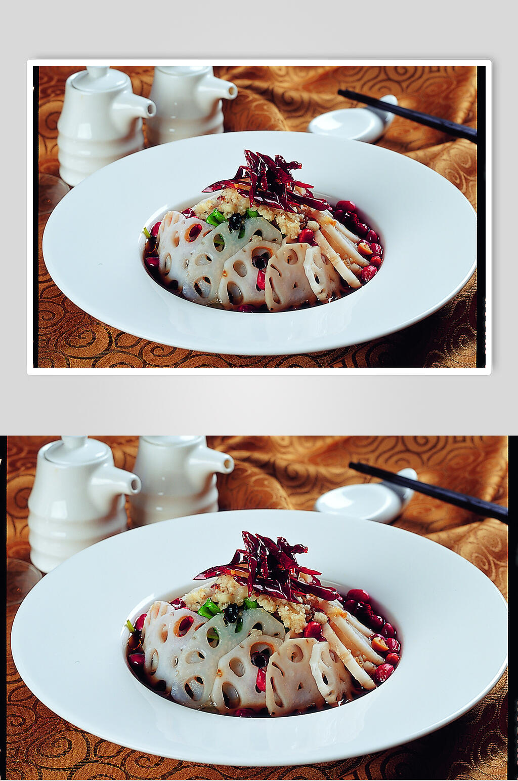 美味老陕菜莲藕高清图片素材