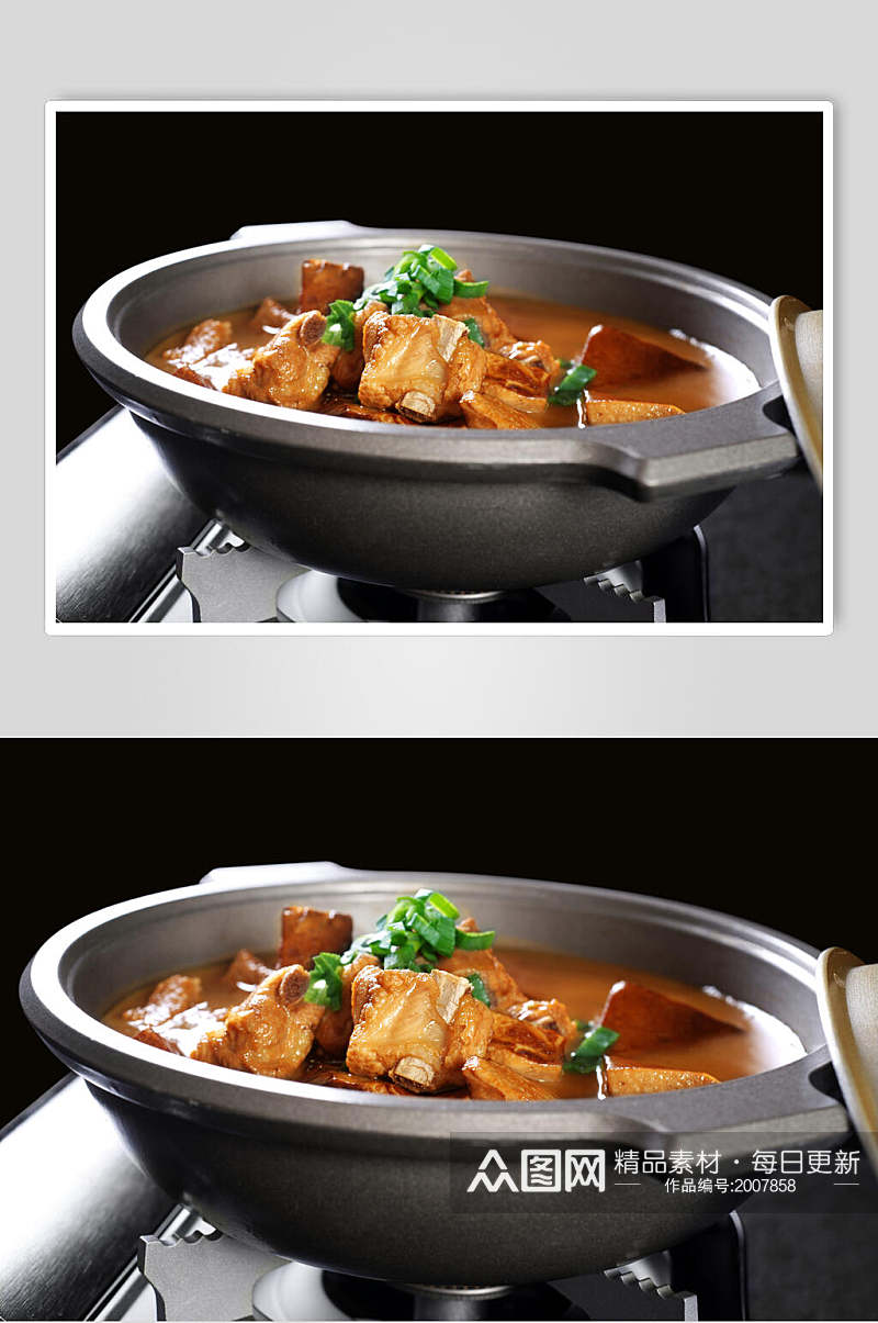上海菜马桥豆腐煲排骨美食图片素材