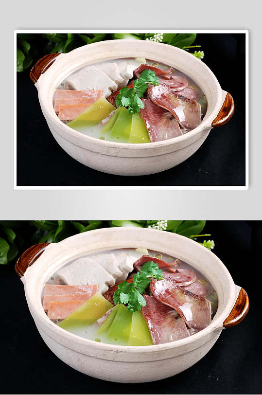 砂锅鸭架汤美食摄影图片