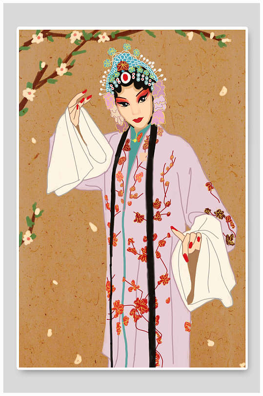 传统京剧戏曲人物插画