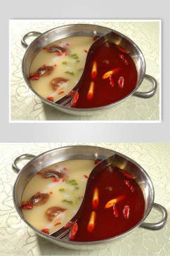 鸳鸯锅锅底食物图片