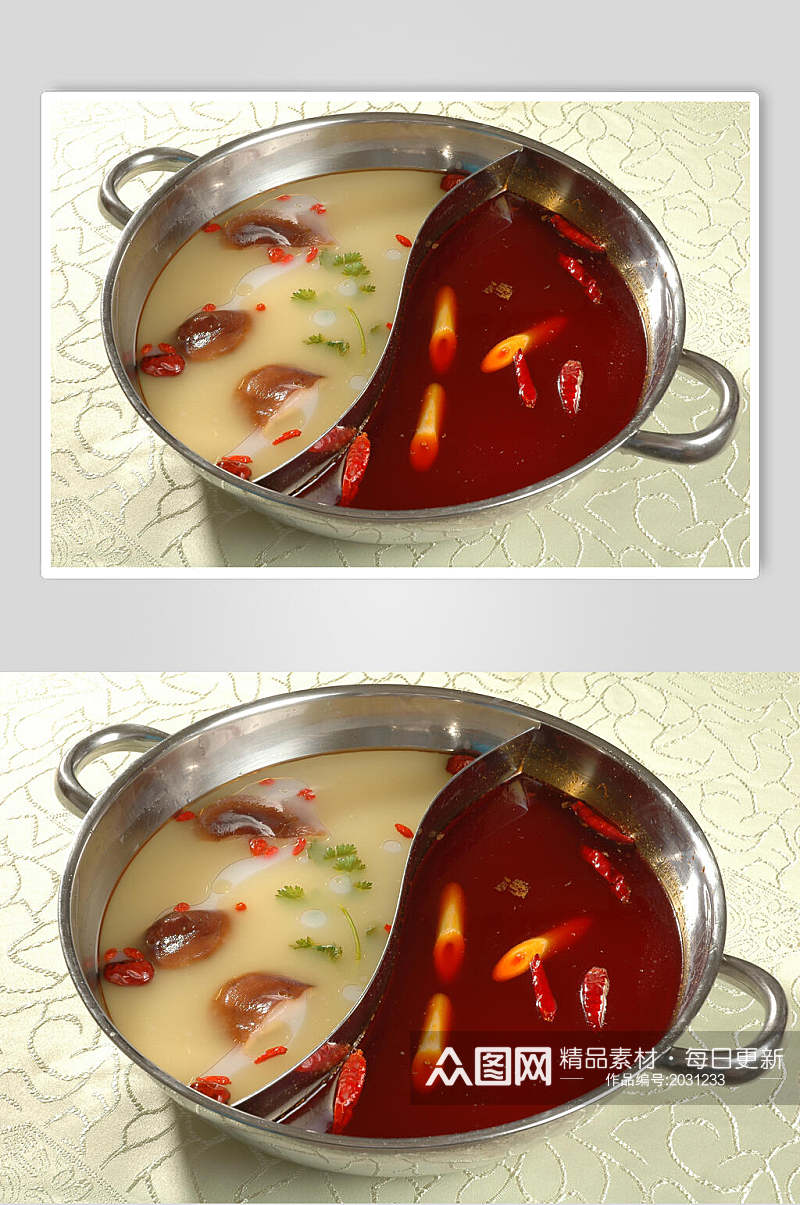 鸳鸯锅锅底食物图片素材