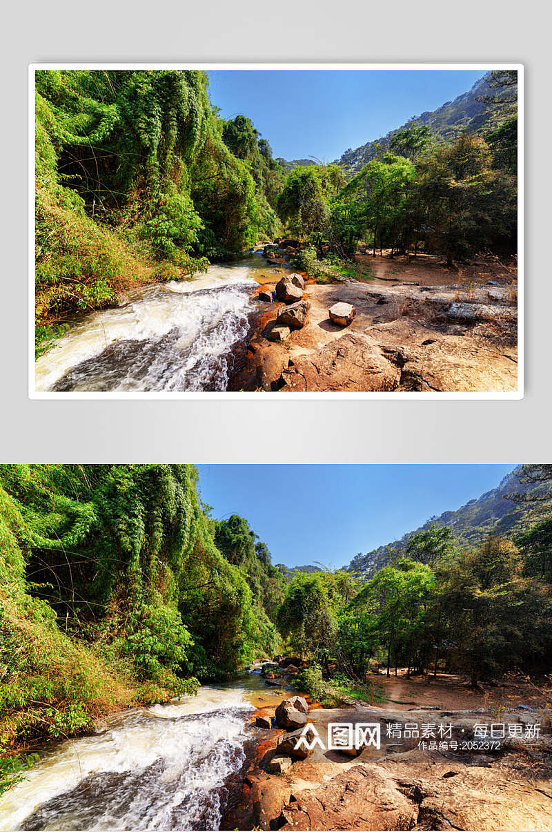 高山流水原始森林图片素材