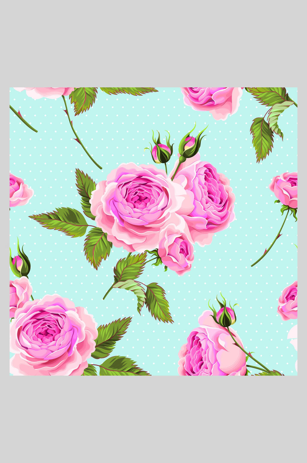 清新红蓝花卉婚礼邀请函矢量插画素材素材