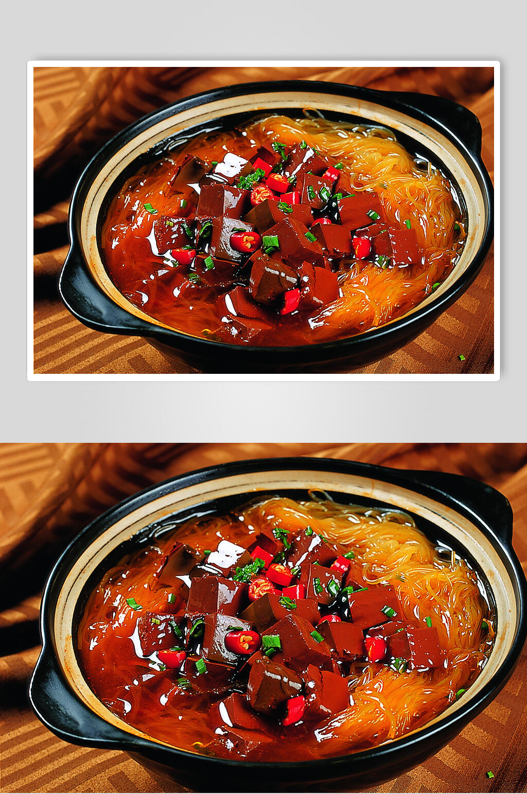 粉丝鸭血煲微辣食物图片素材