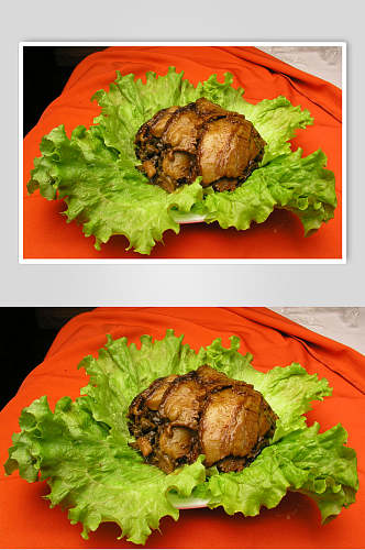生菜梅菜扣肉食品摄影图片