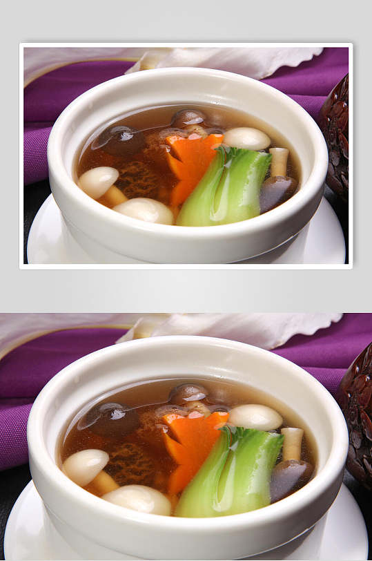 一品野山菌汤美食食品图片