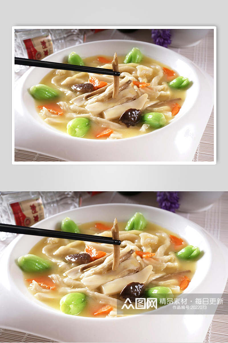 热菜山珍烩面疙瘩美食摄影图片素材