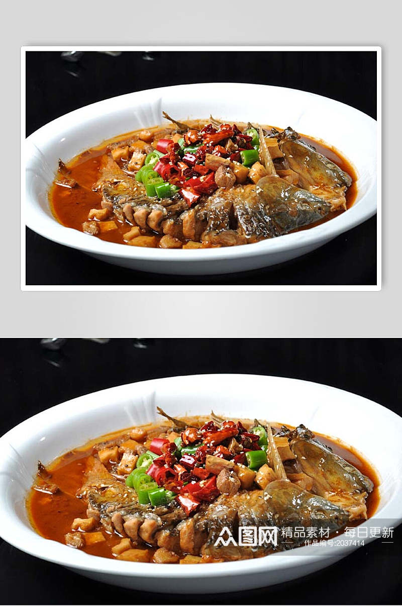 香辣干烧鱼美食食物图片素材