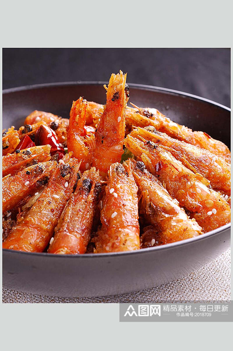 热菜香辣干锅虾餐饮食品图片素材