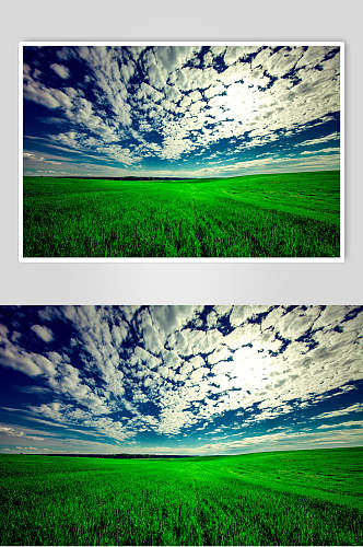 草地天空风景图片蓝天草地两联摄影视觉图