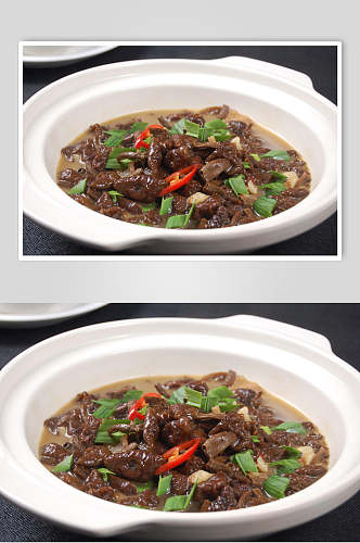 砂锅野山菌炒腊肉美食食品图片