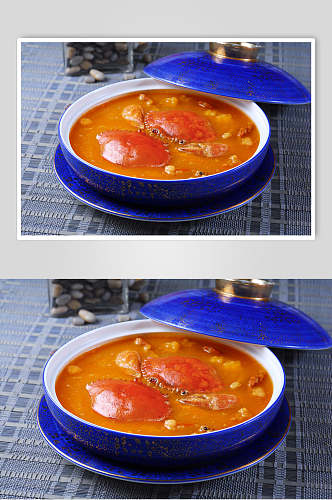 香芋金汤蟹美食摄影图片