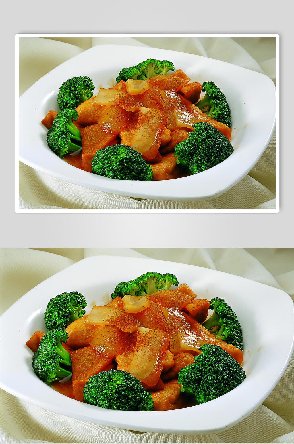 虾子海参焖豆腐摄影图片素材