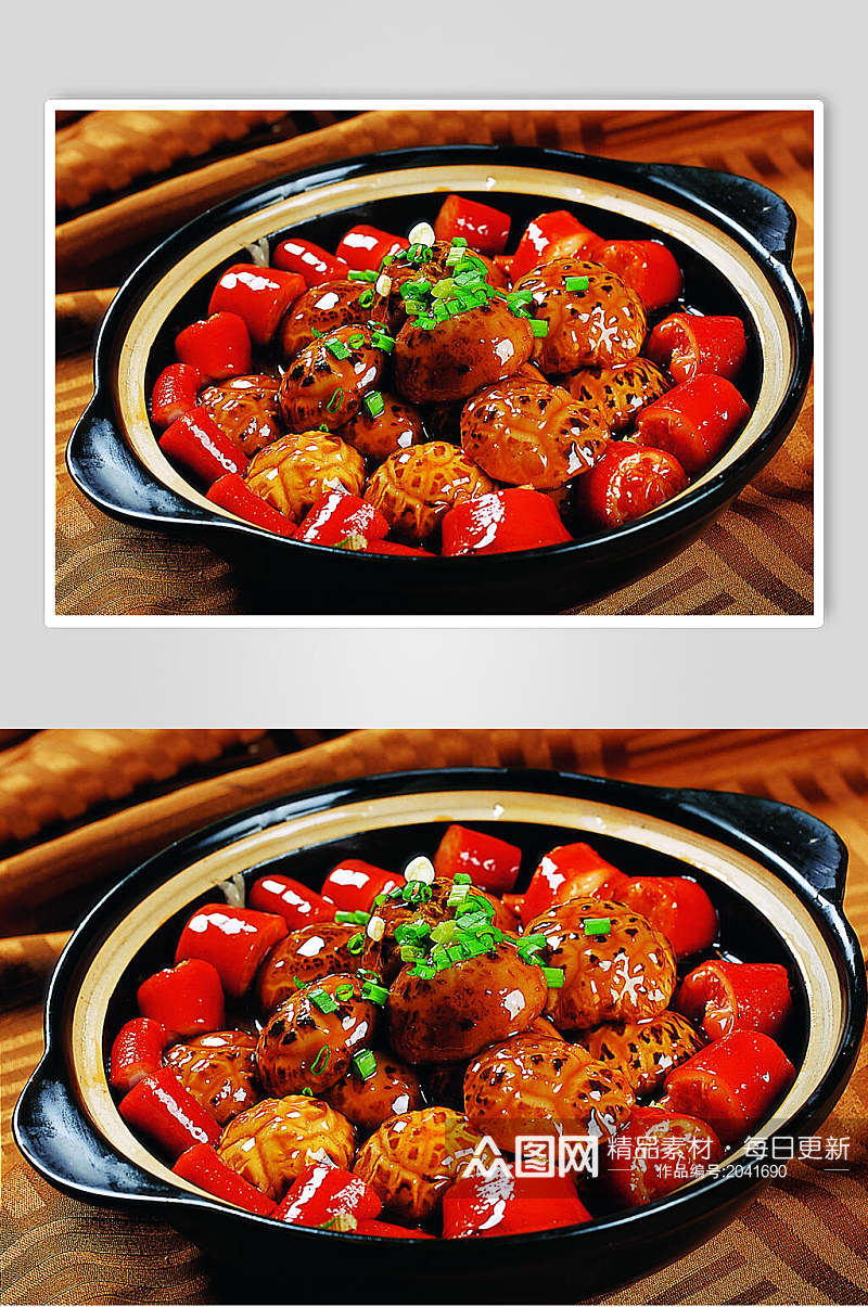 花菇节节高微辣美食食物图片素材