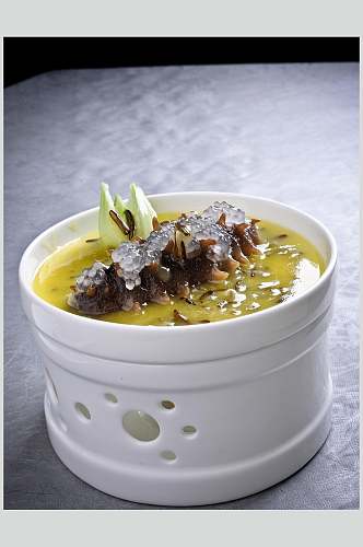 美洲黑米炖辽参美食食品图片