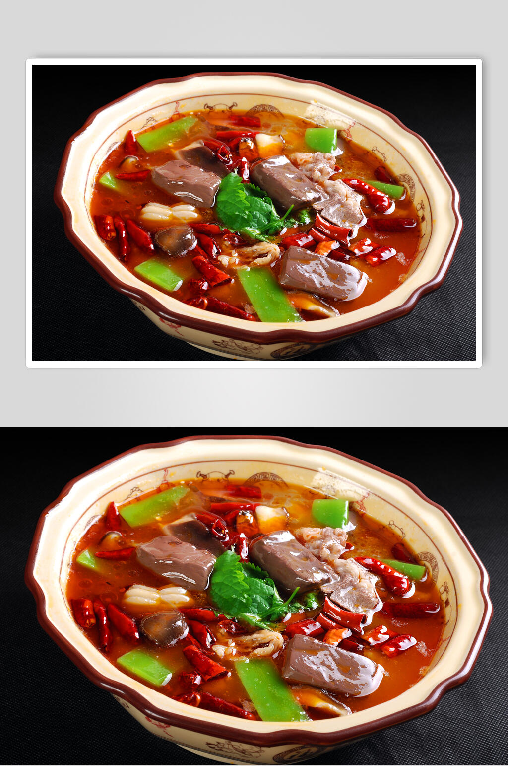 椒香鸡血美食摄影图片素材