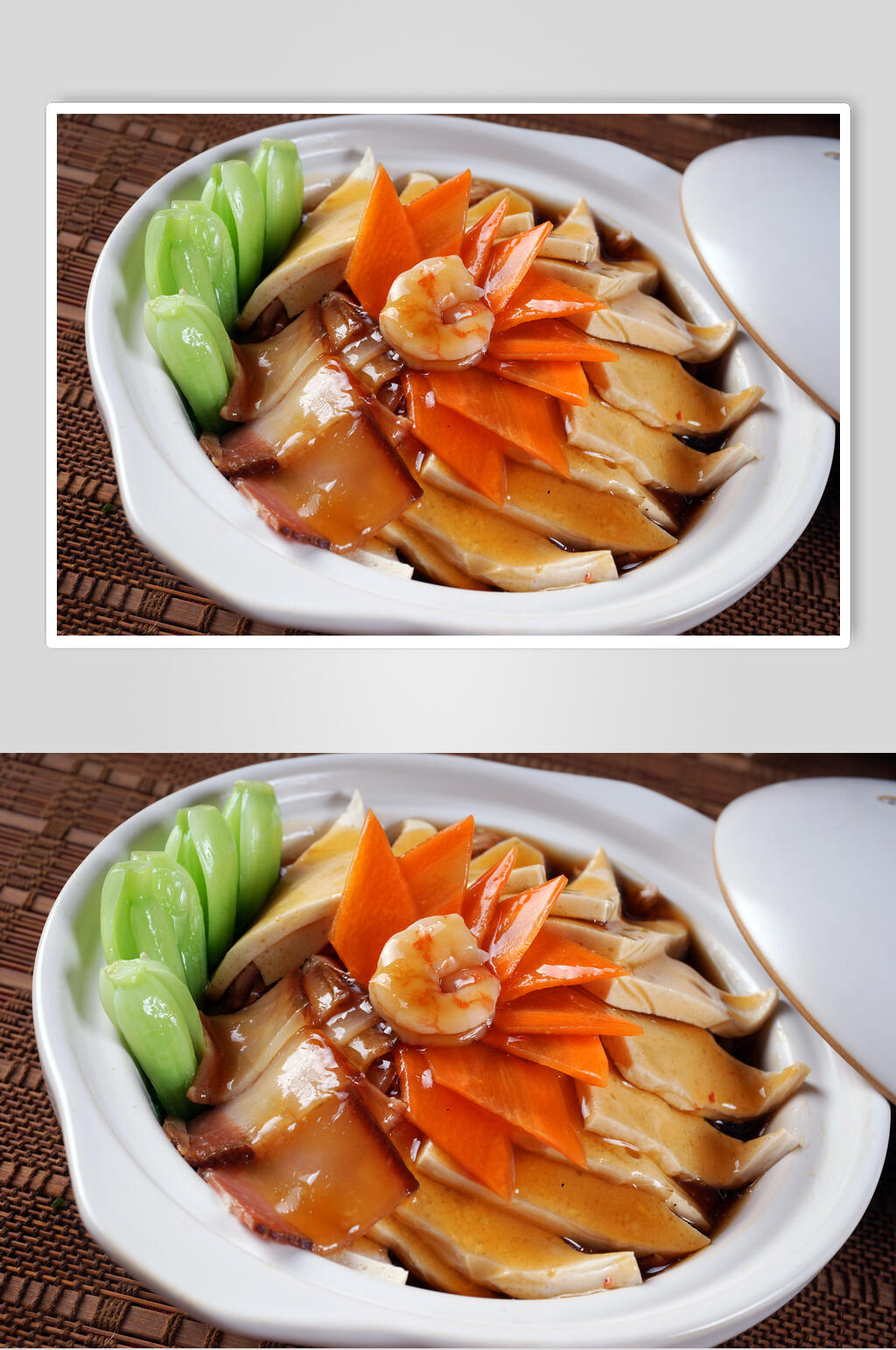热菜什锦豆腐煲美食图片素材