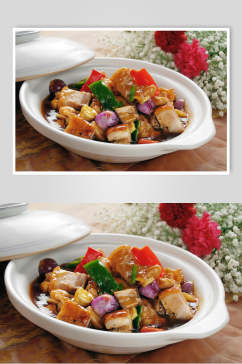 蒜子火腩焖江团餐饮食品图片