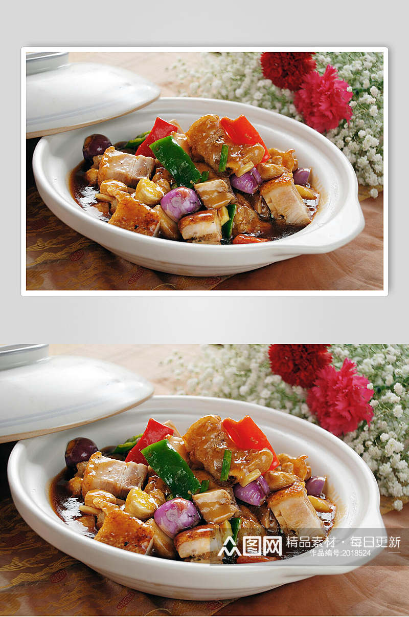 蒜子火腩焖江团餐饮食品图片素材
