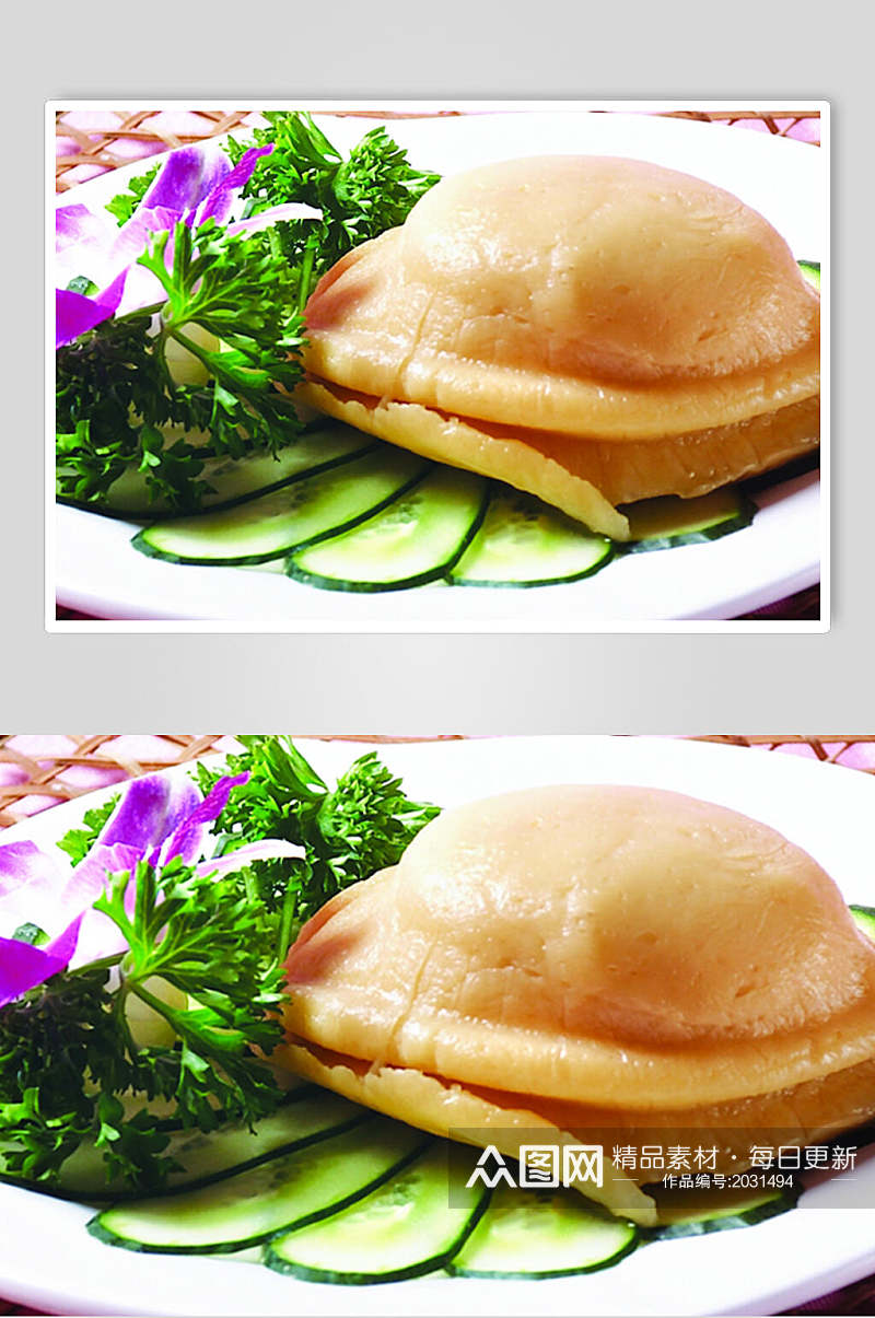 日式清香素鲍鱼食物图片素材