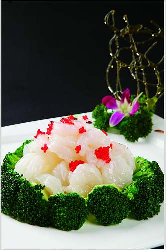 翡翠鱼籽虾球餐饮美食图片