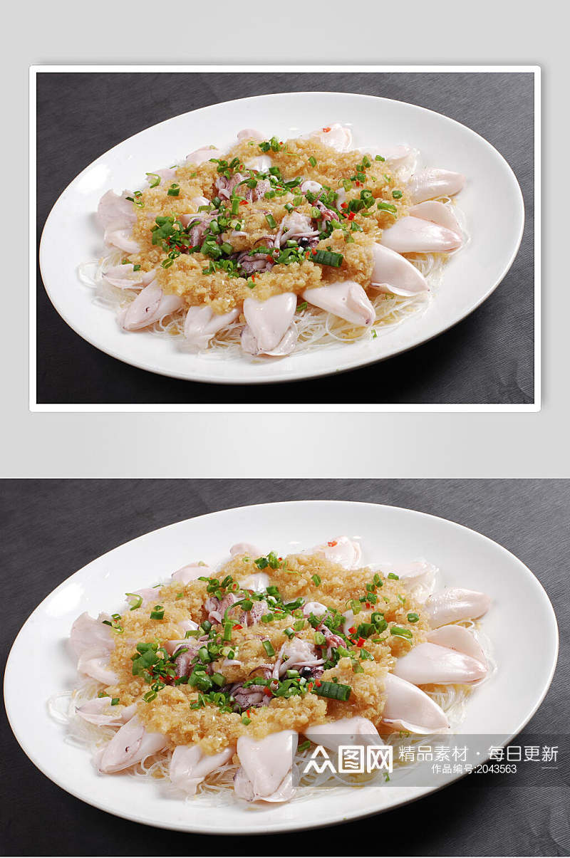 蒜茸正龙鱼仔餐饮食物图片素材