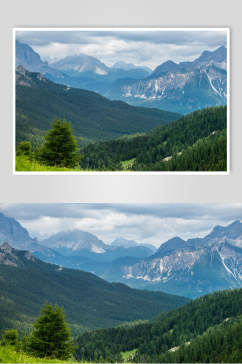 清新山峰山脉风景摄影图片