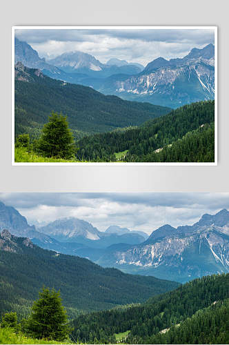 清新山峰山脉风景摄影图片
