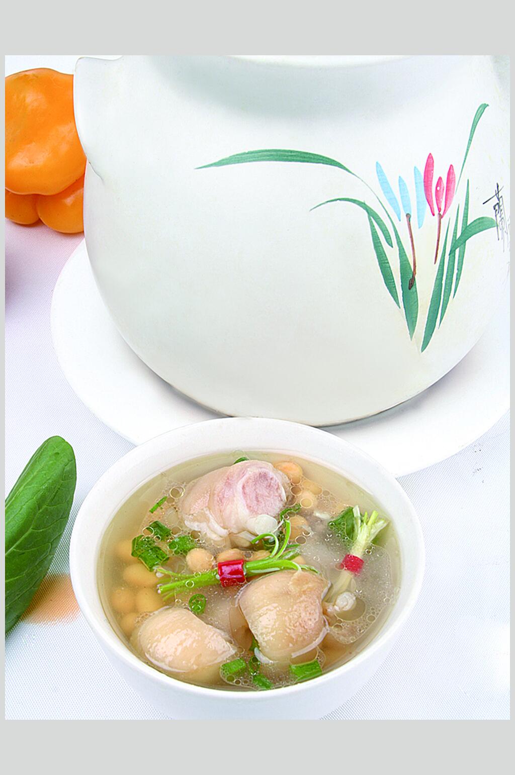 黄豆猪手煲美食高清图片素材