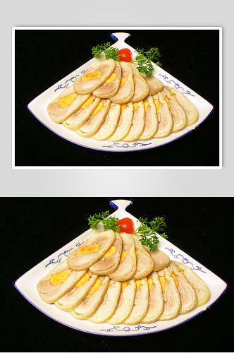 美味蛋黄鸭卷美食摄影图片