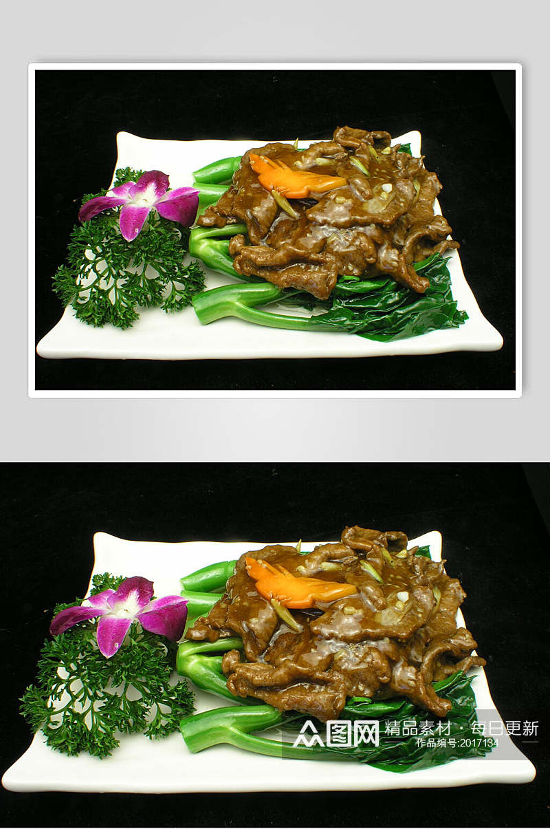 芥兰炒牛肉食品图片素材
