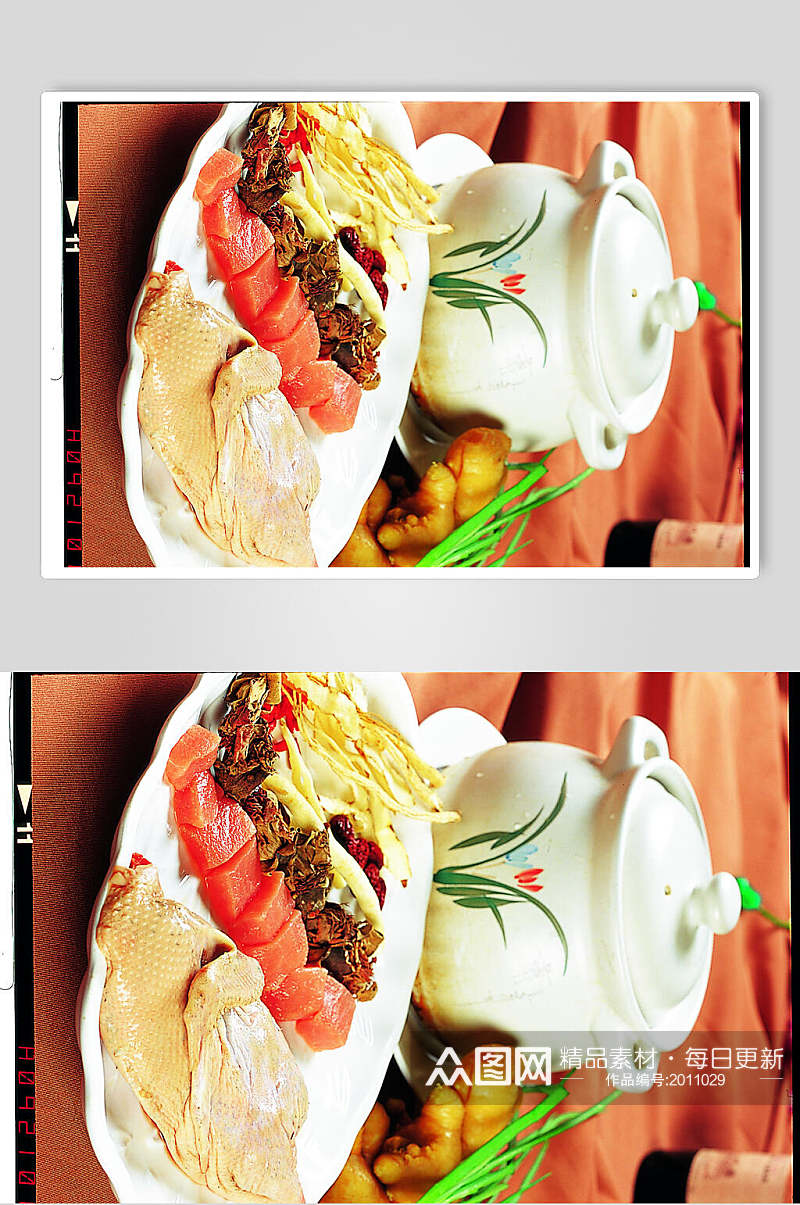 木棉花煲老鸭食品摄影图片素材