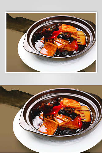 客家豆腐煲美食摄影图片