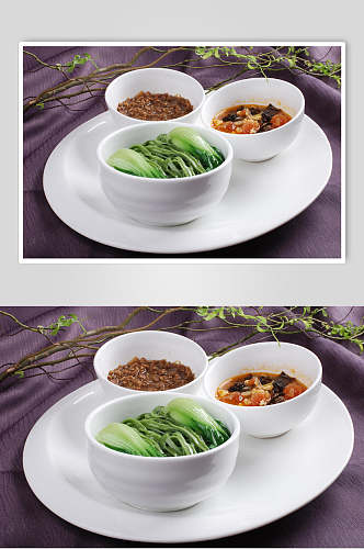 五彩菠菜面碗美食实拍图片