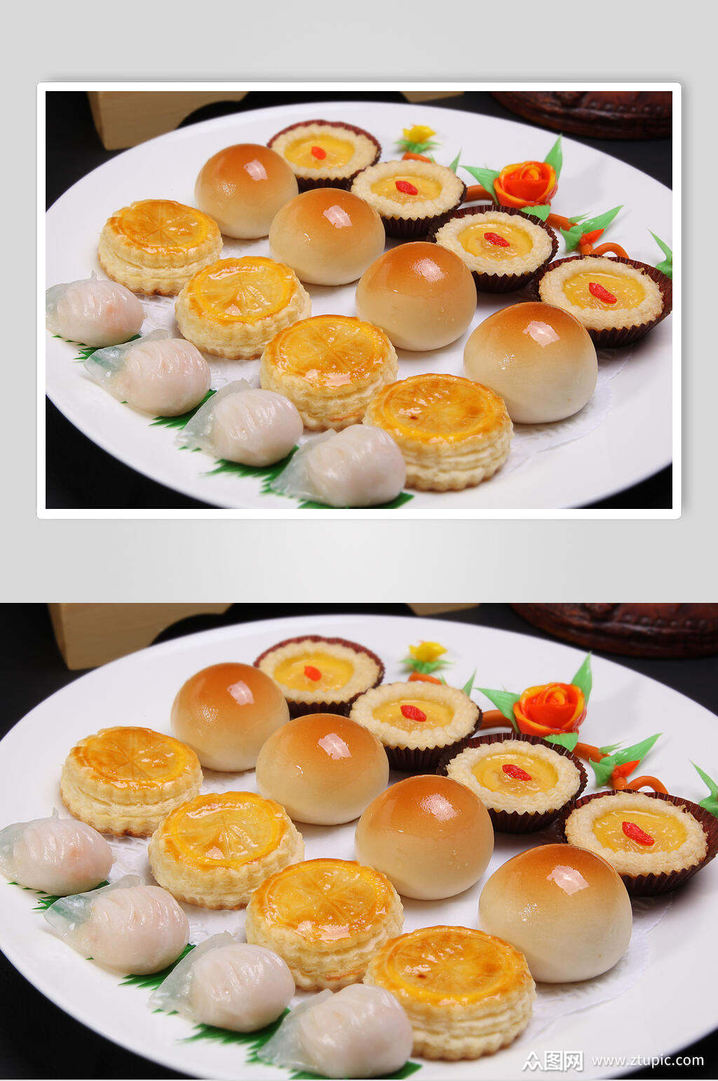 精美点心拼盘摄影图片