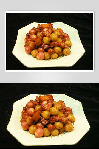萝卜小土豆烧肉食品摄影图片