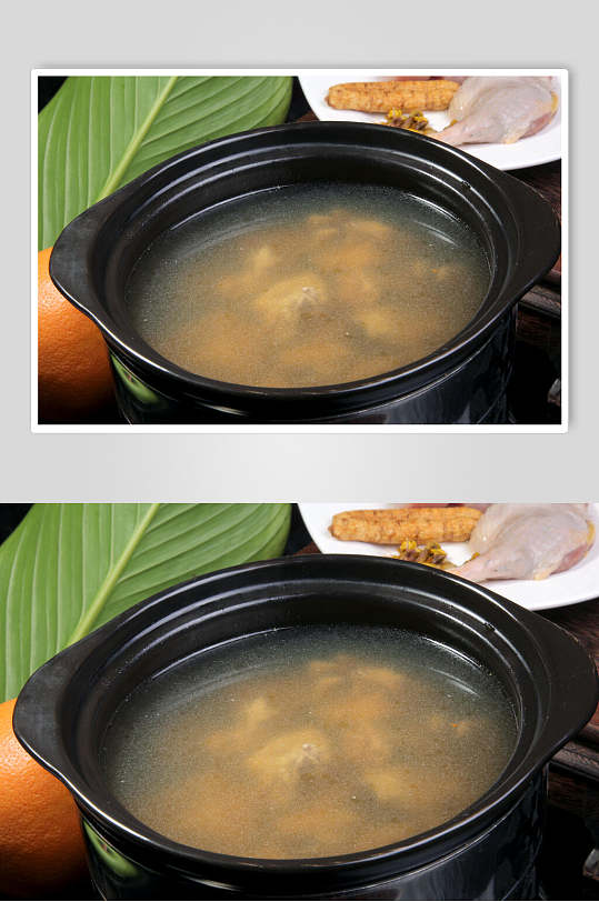 花旗参石斛炖水鸭食物图片