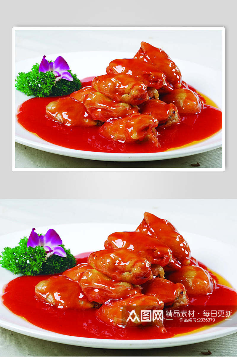 茄汁脆皮西红柿食物高清图片素材