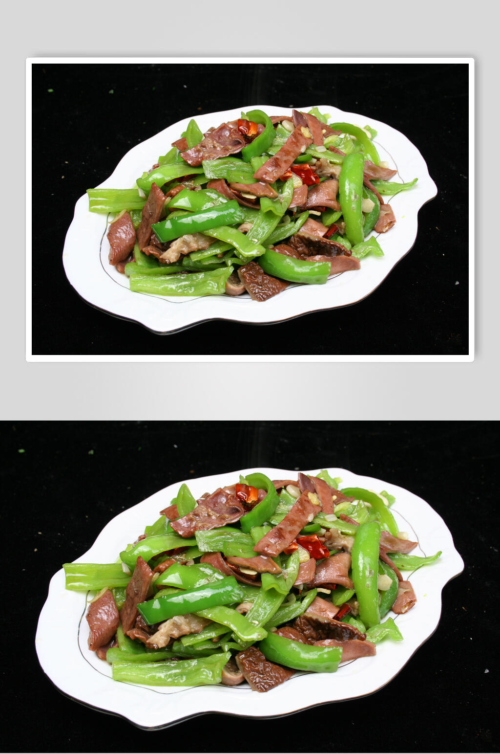 尖椒板肠美食图片素材