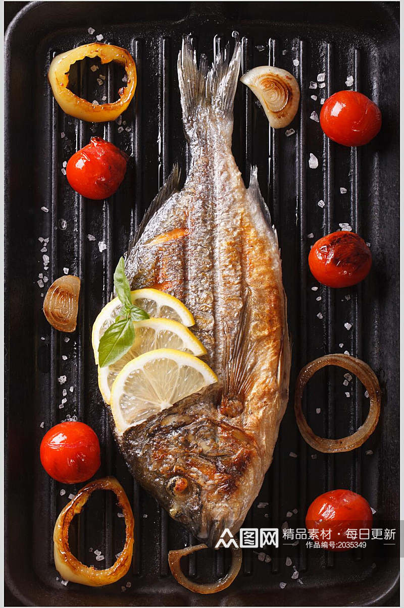 特色健康美味香辣烤鱼食品图片素材