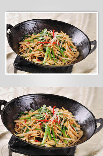 干锅韭香鲜笋食品图片