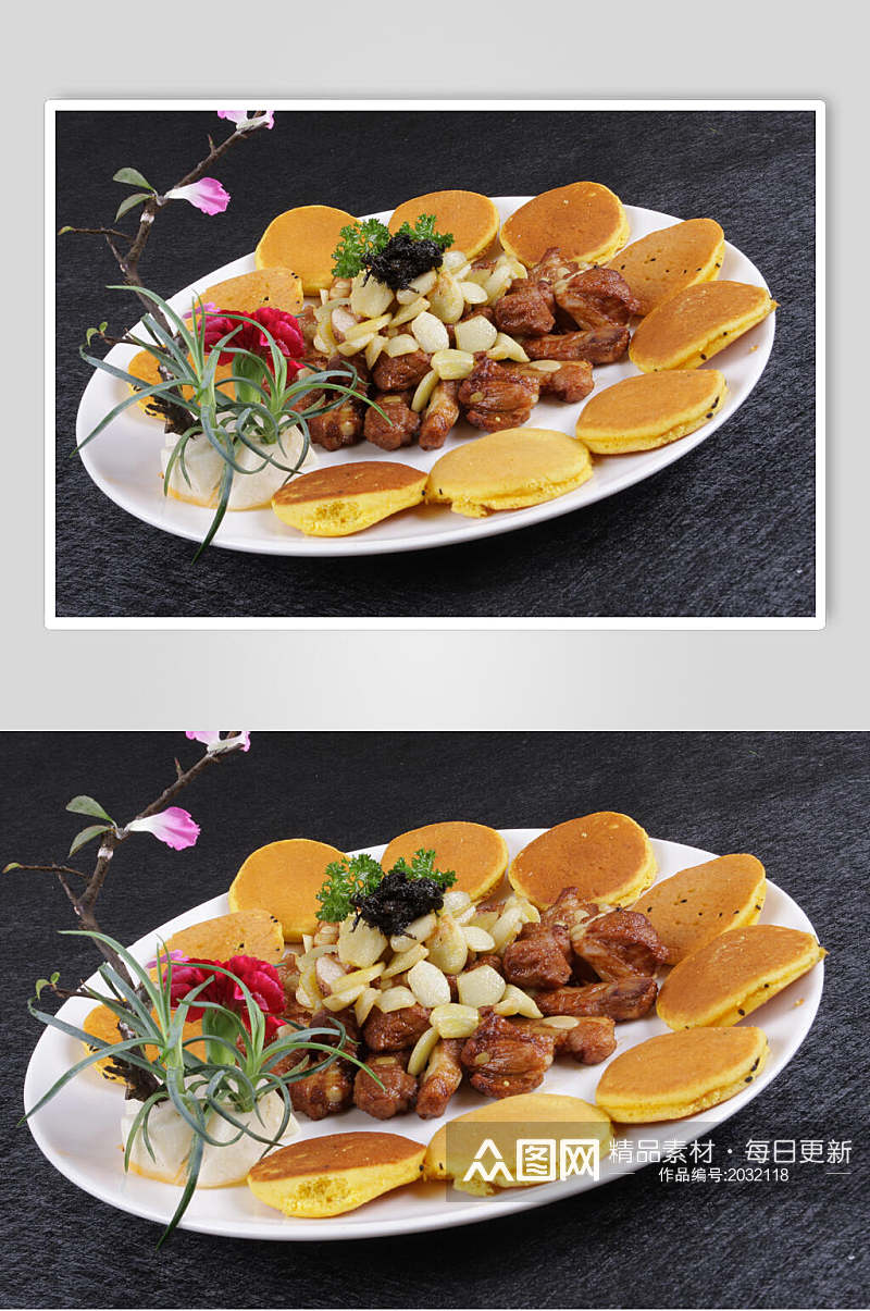 榄菜金蒜海山骨美食摄影图片素材