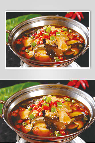 干锅鲜香菇美食食品图片