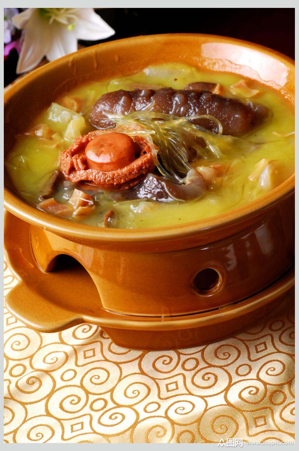 新鲜美味佛跳墙食品摄影图片