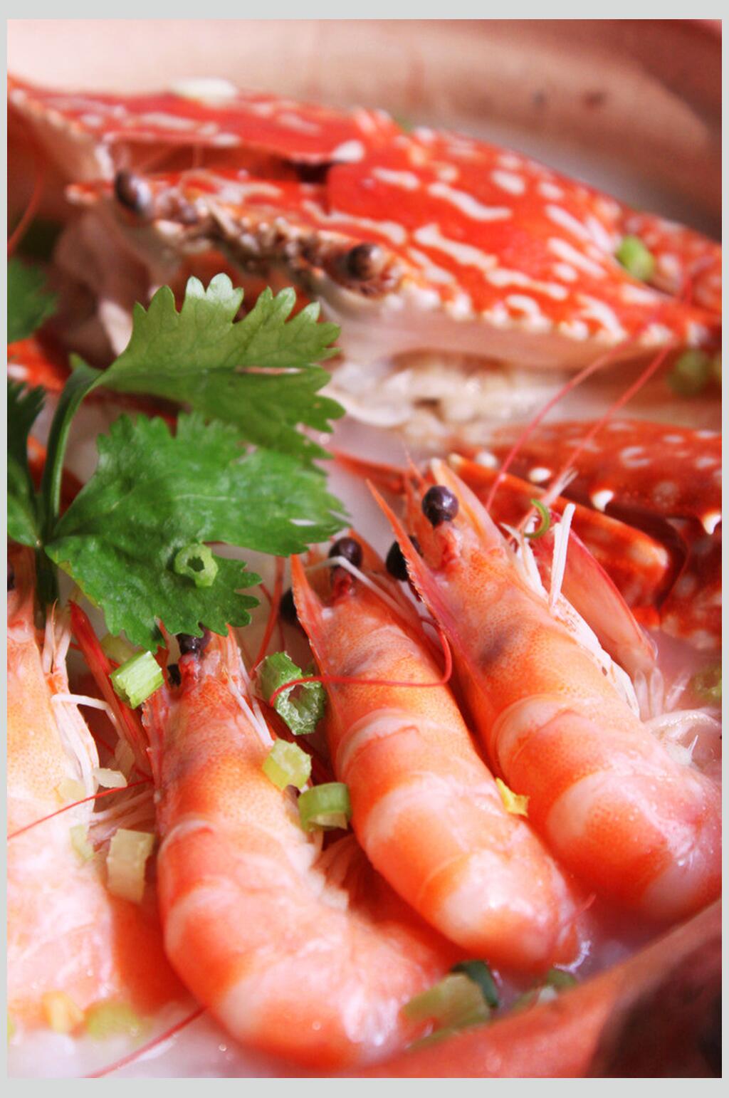 花蟹明虾粥美食食品图片素材
