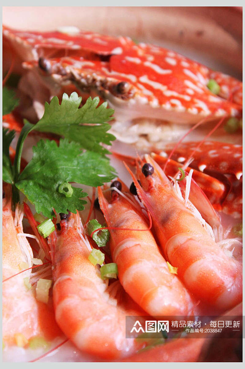 花蟹明虾粥美食食品图片素材