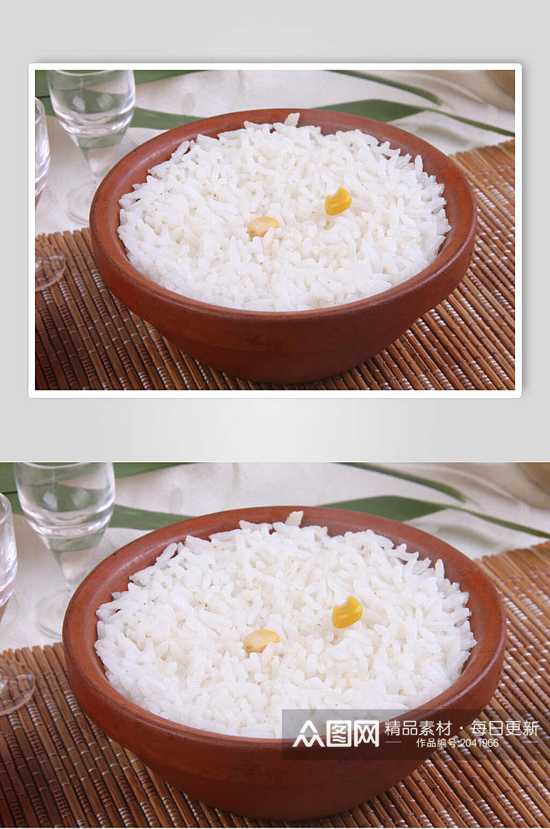 荷叶玉米蒸米饭高清图片素材